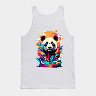 Giant Panda Colourful - Cute Panda Bear Bamboo Tank Top